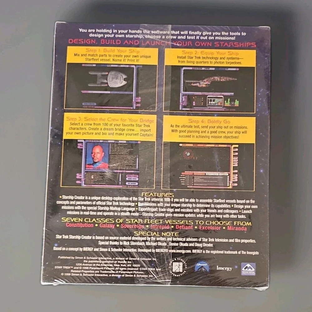Star Trek Starship Creator PC Big Box Game Simon & Schuster New Sealed